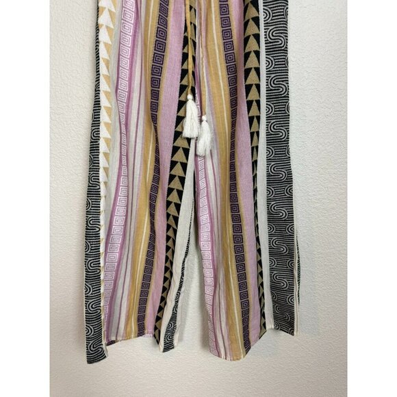 Elan Women's Jumpsuit Cropped Size Medium Strapless Colorful Cotton Striped - Picture 9 of 12